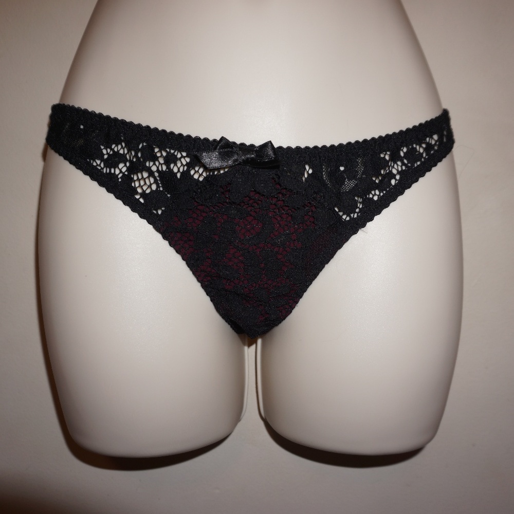 Agent Provocateur Nicolle brief lace with burgundy size Small or Large NWT